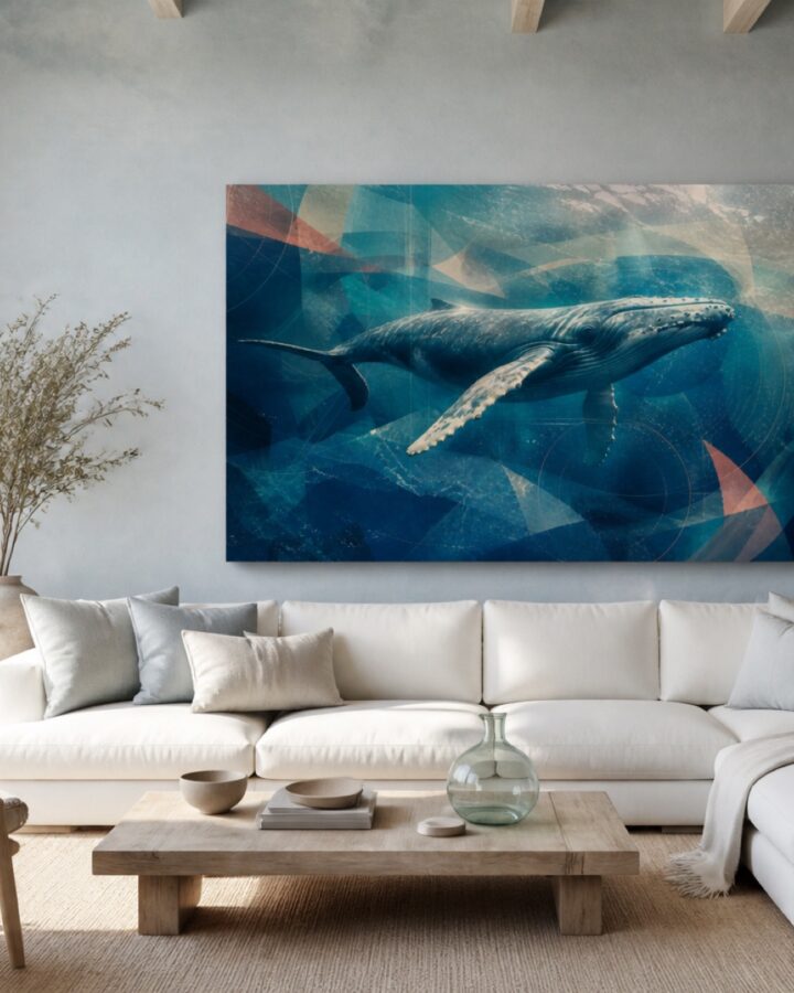 Sininen valas canvas-taulu