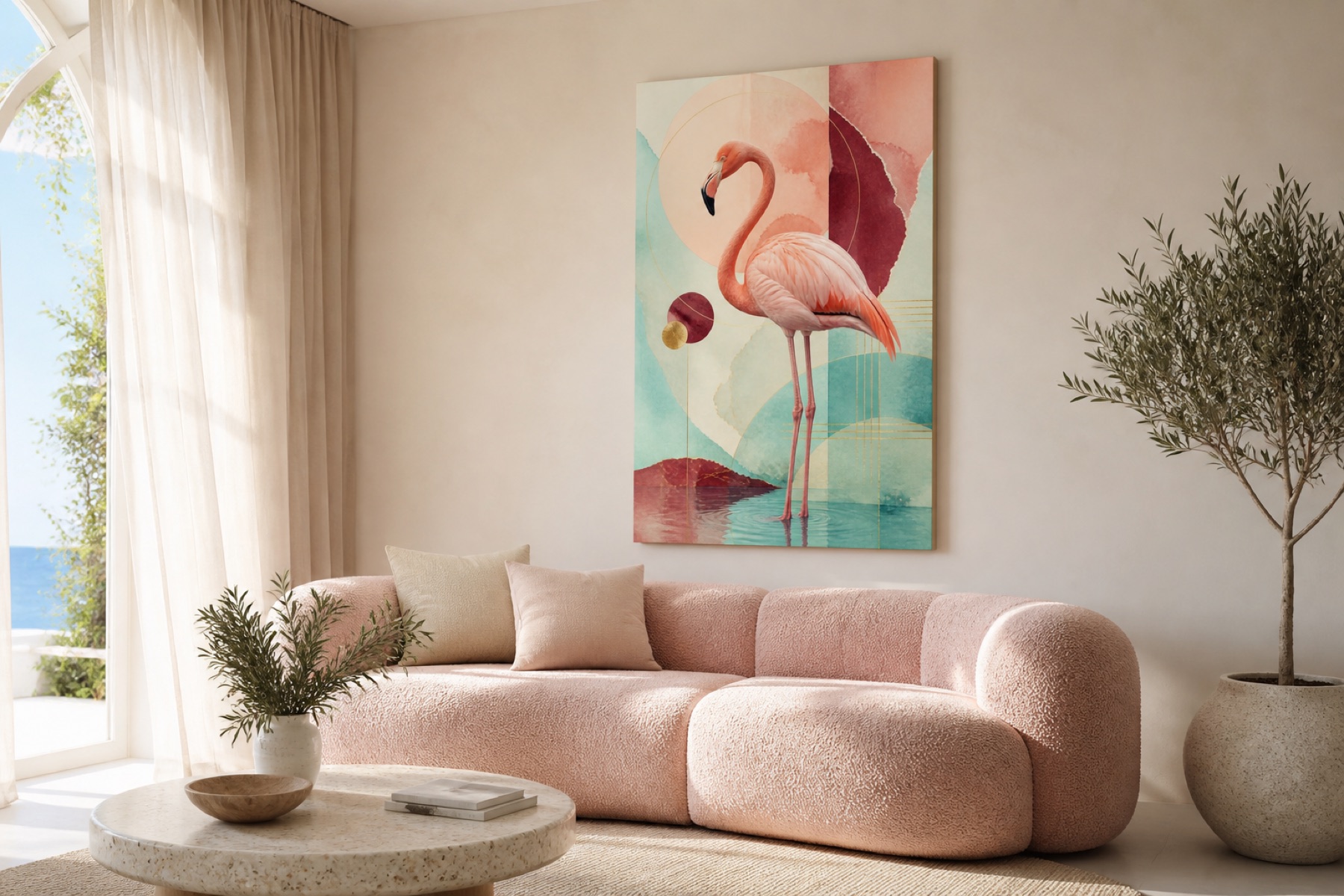 Koralliflamingo canvas-taulu
