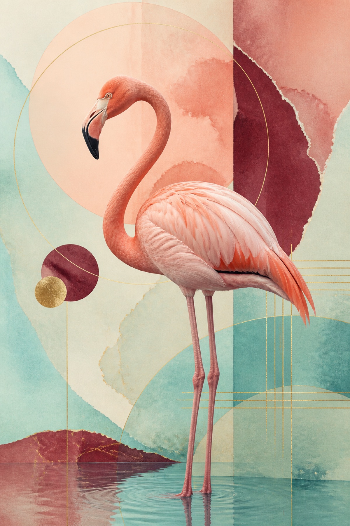 Koralliflamingo canvas-taulu