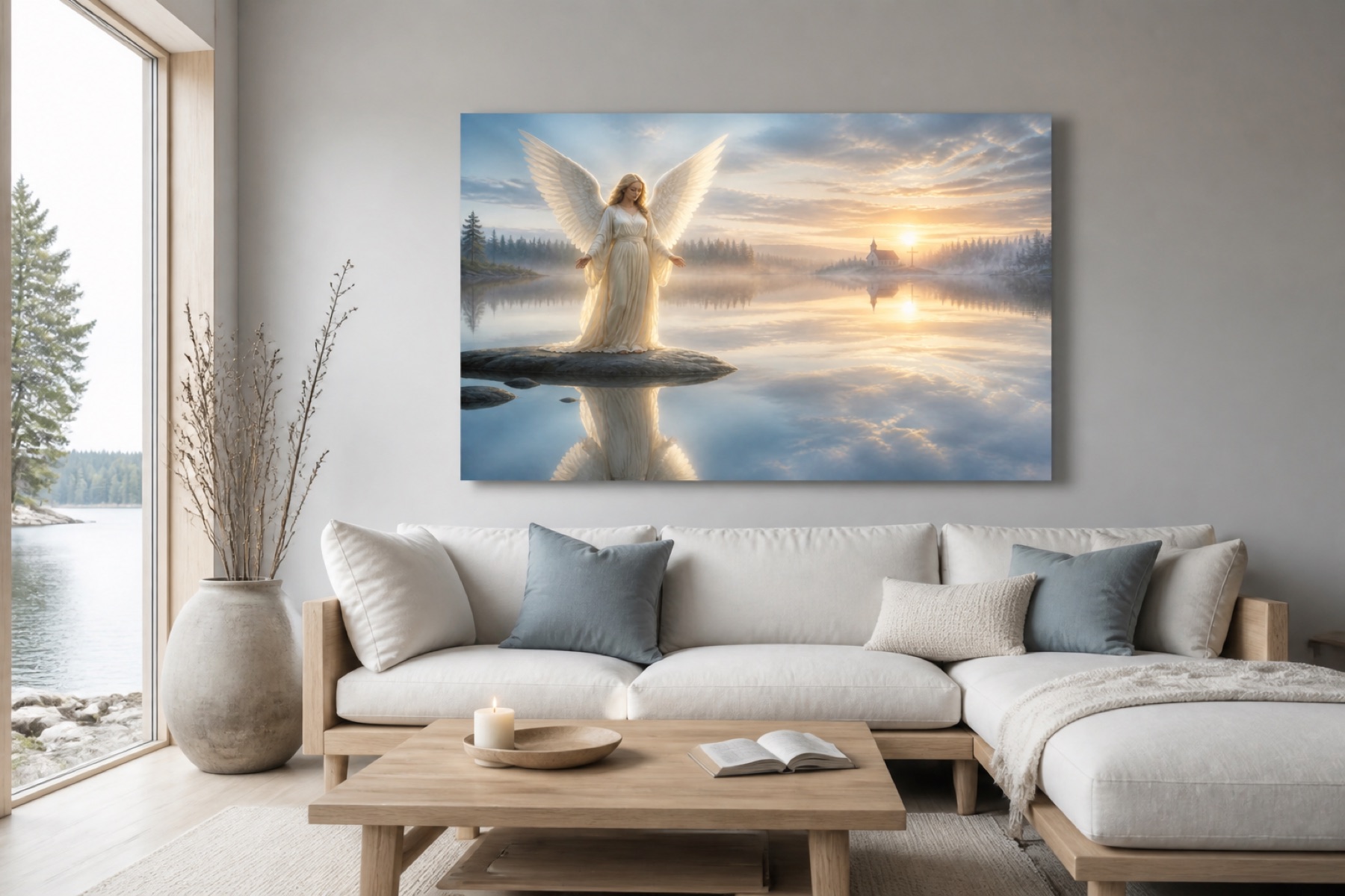 Valo vetten ylla canvas-taulu