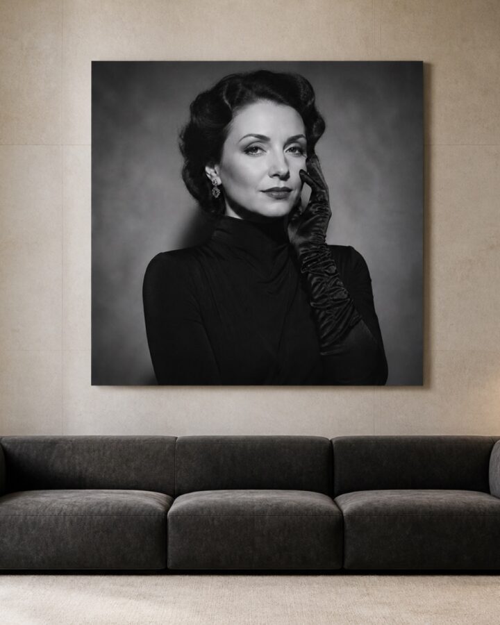 Mustat hansikkaat nelio canvas-taulu
