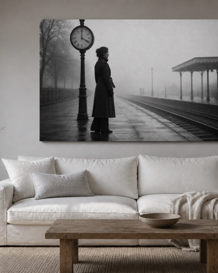 Usvainen laituri vaaka canvas-taulu