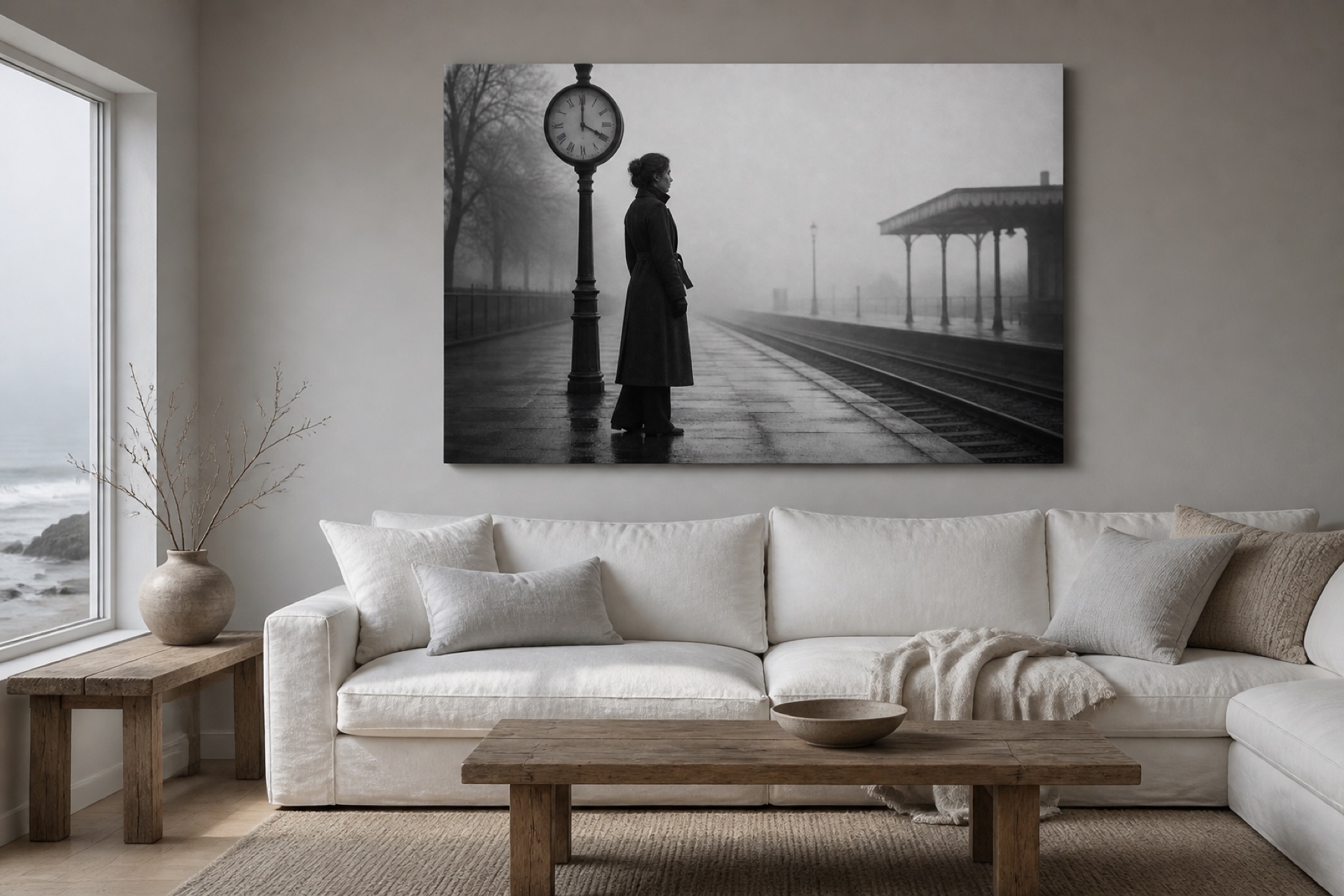 Usvainen laituri vaaka canvas-taulu