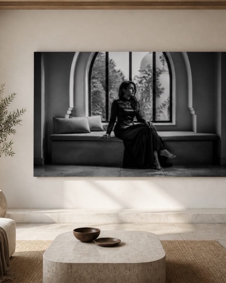 Kaari ikkuna vaaka canvas-taulu