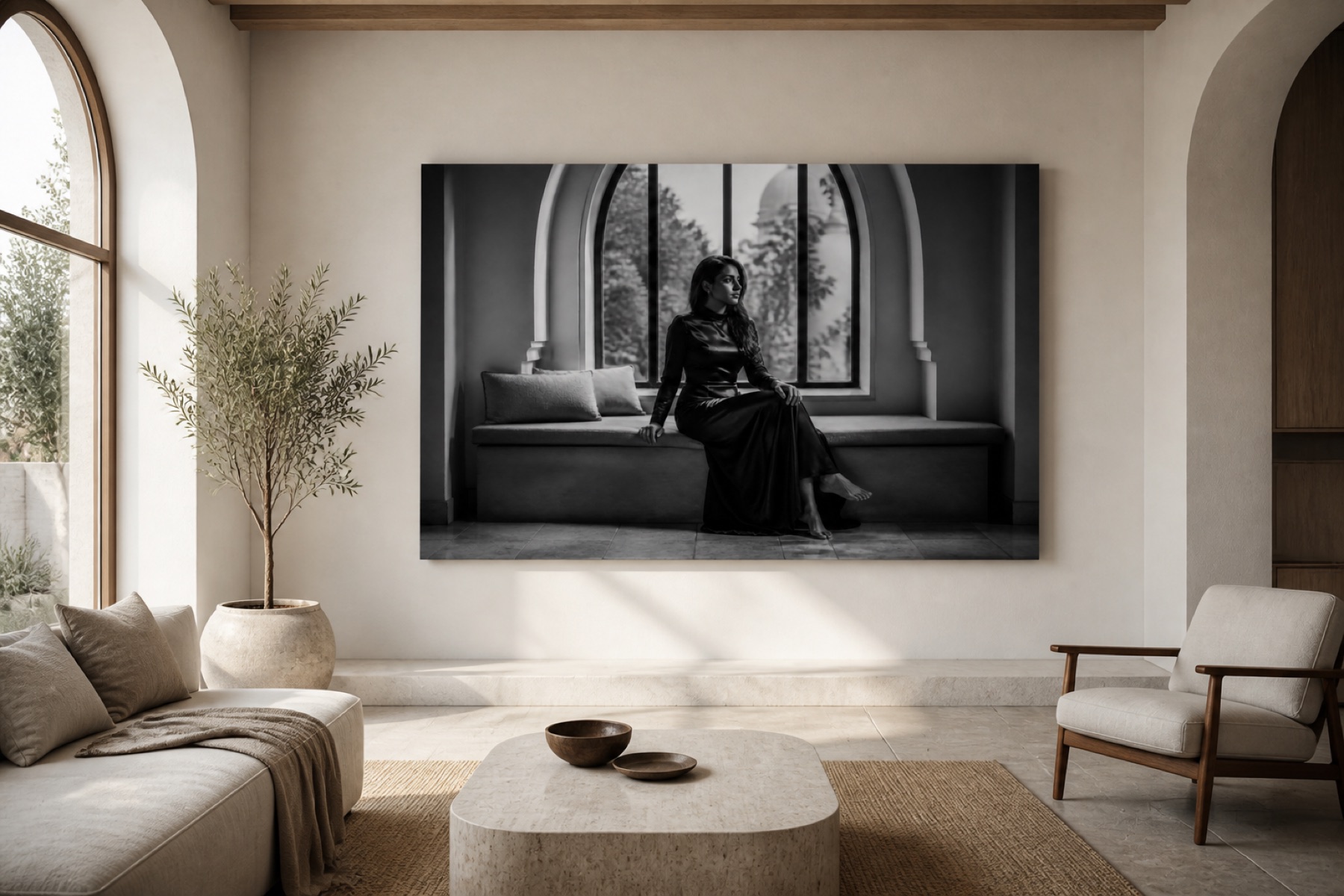 Kaari ikkuna vaaka canvas-taulu