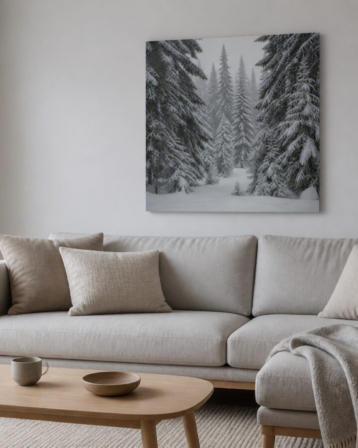 Luminen kuusikko canvas-taulu
