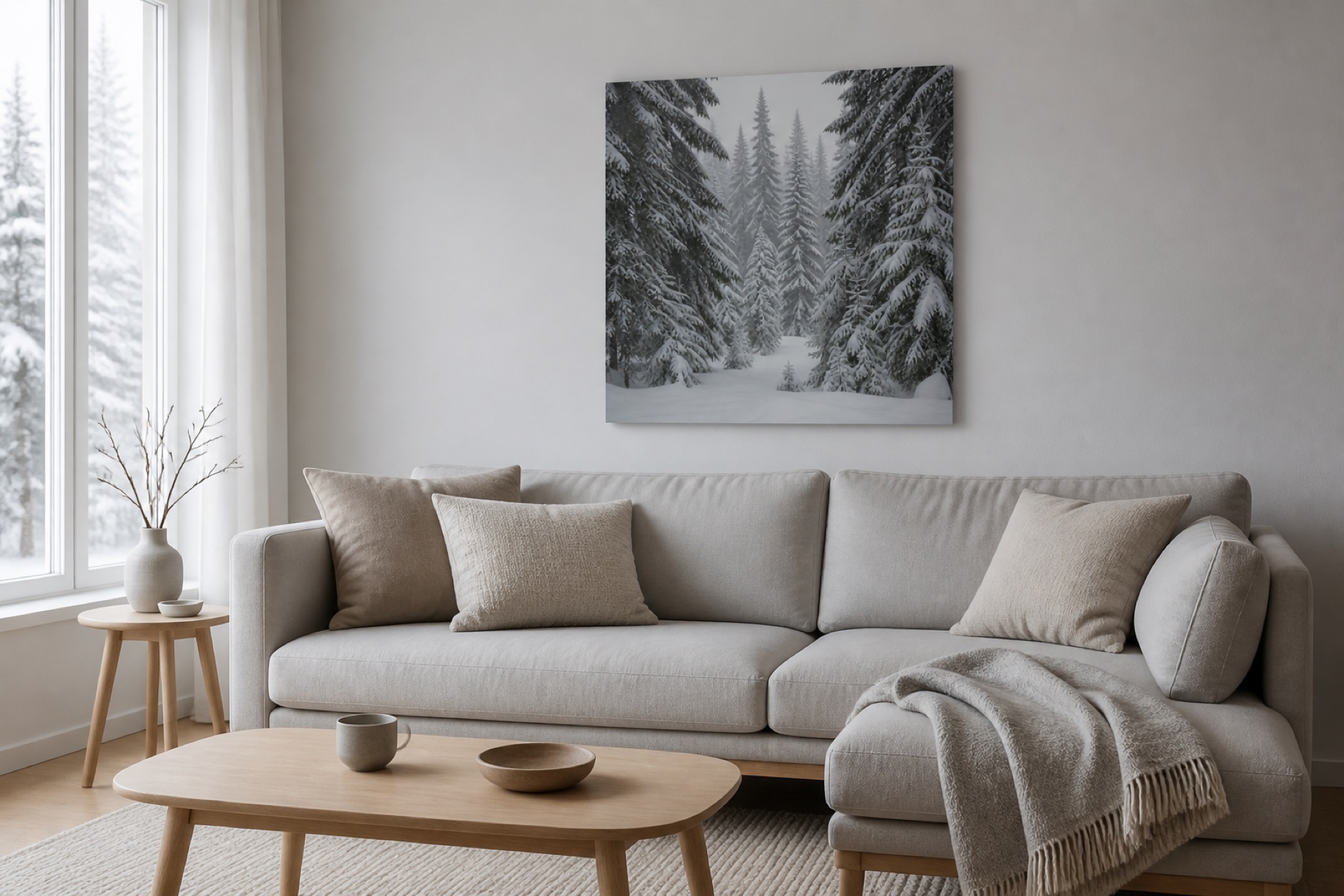Luminen kuusikko canvas-taulu