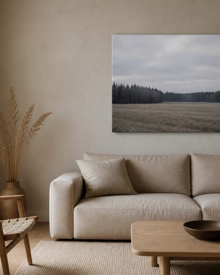 Hiljainen pelto canvas-taulu