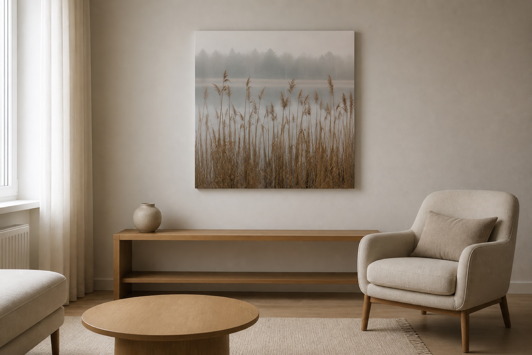 Kaislojen aamu canvas-taulu