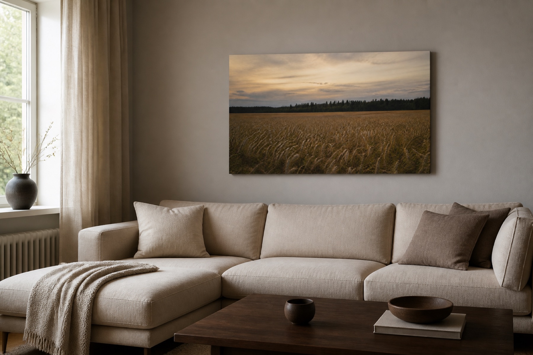 Ruispellon ilta canvas-taulu