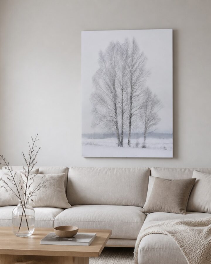 Talven koivut canvas-taulu