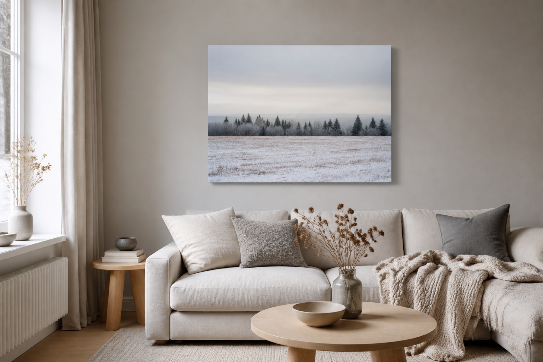 Ensilumen pelto canvas-taulu
