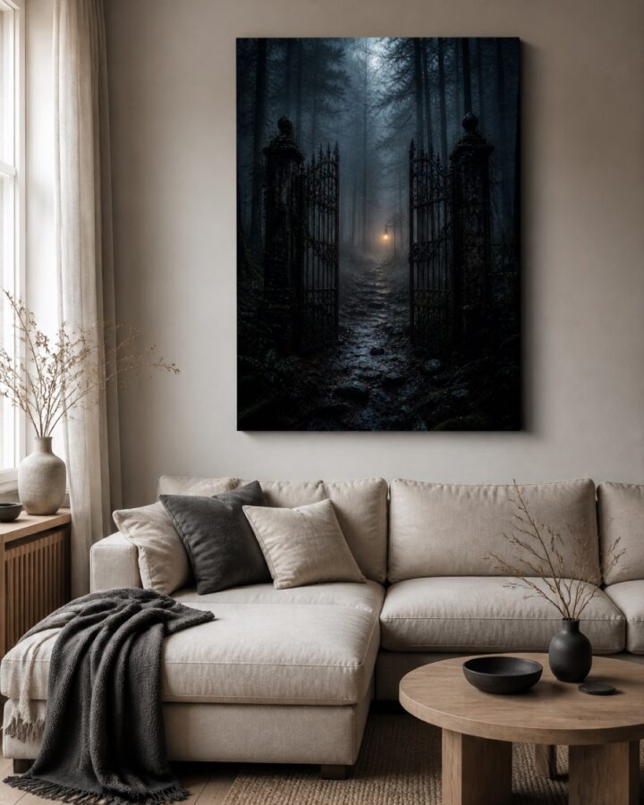 Sumumetsan portti pysty canvas-taulu