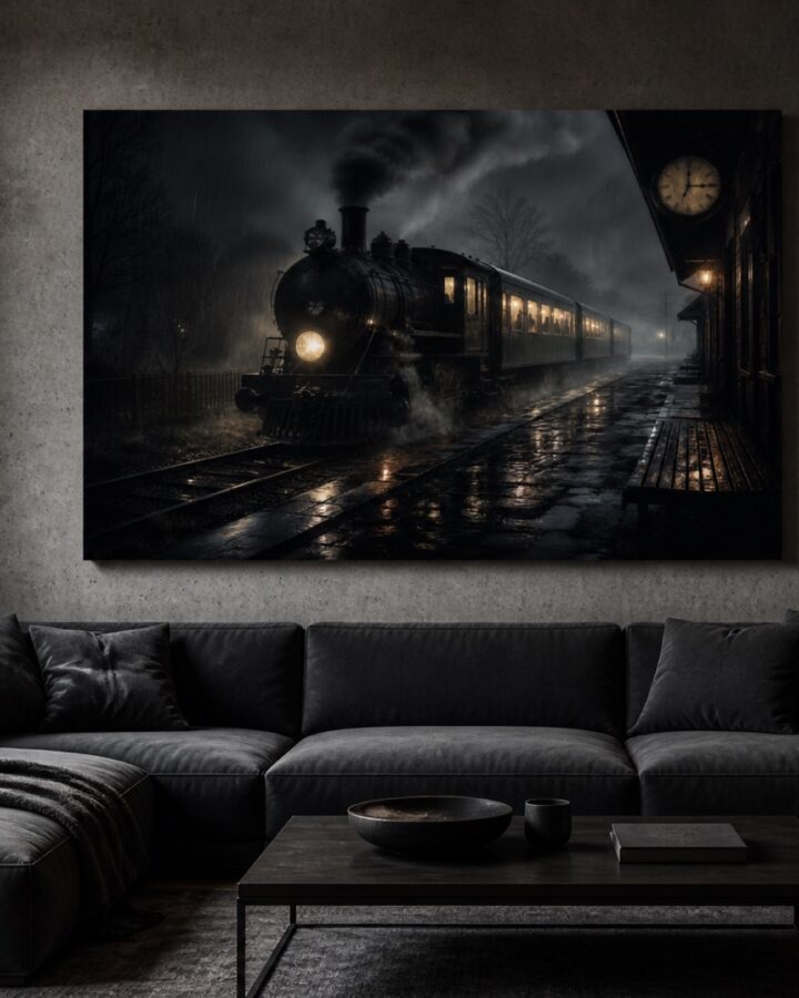 Viimeinen juna vaaka canvas-taulu
