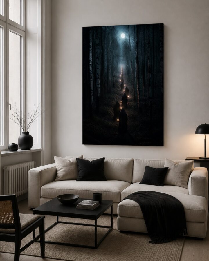 Kynttilakulkue pysty canvas-taulu