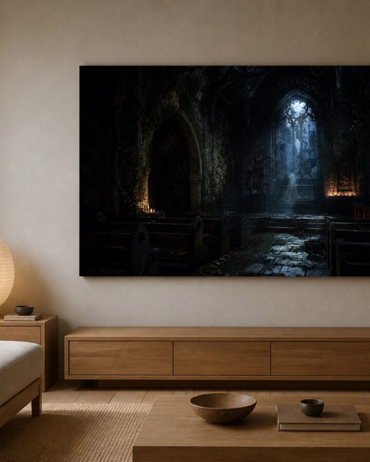 Hylatty kappeli vaaka canvas-taulu