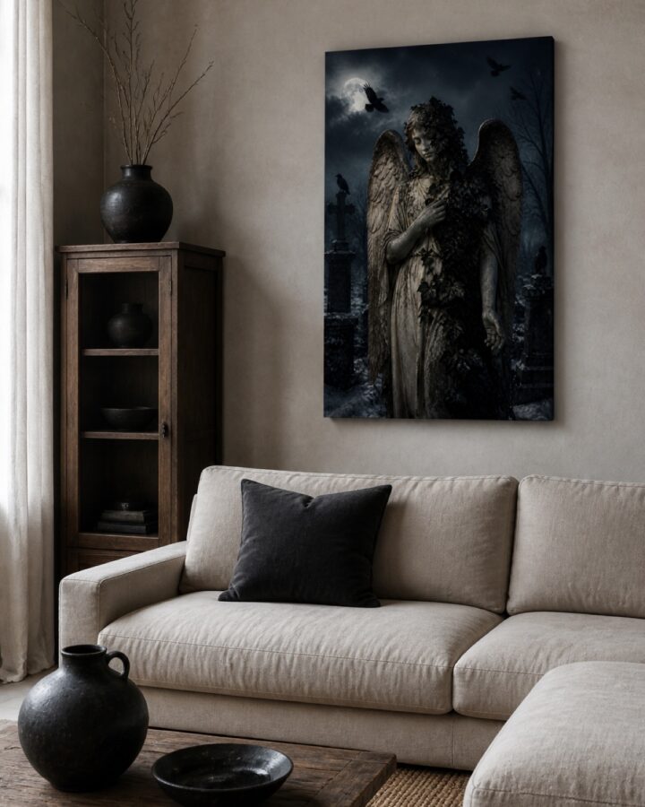 Hautausmaan enkeli pysty canvas-taulu