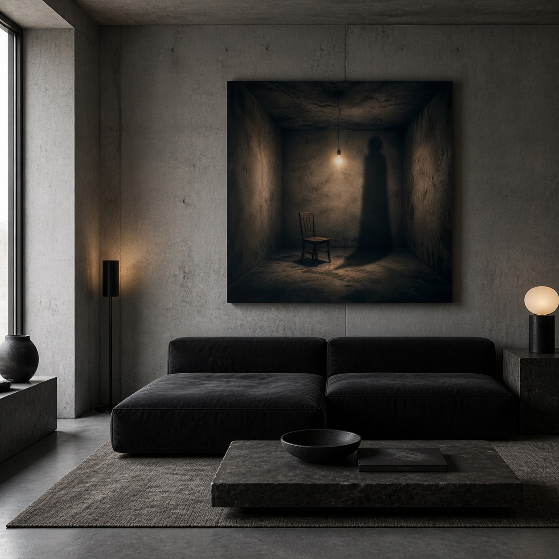 Oveton huone nelio canvas-taulu