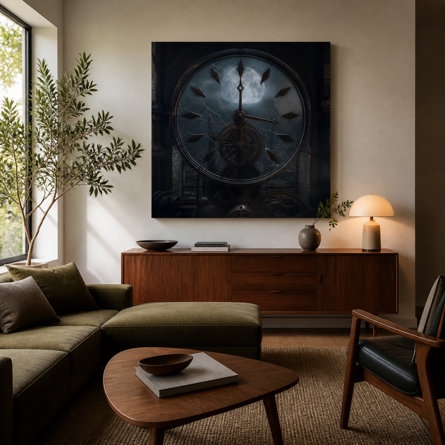 Kello lyo kolmetoista nelio canvas-taulu