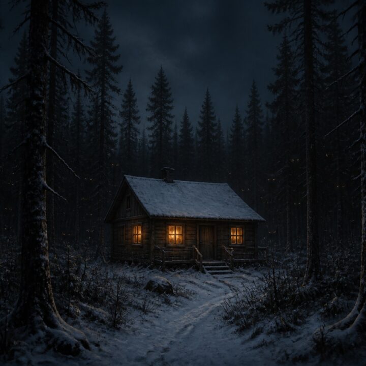 Mustan metsan mokki canvas-taulu