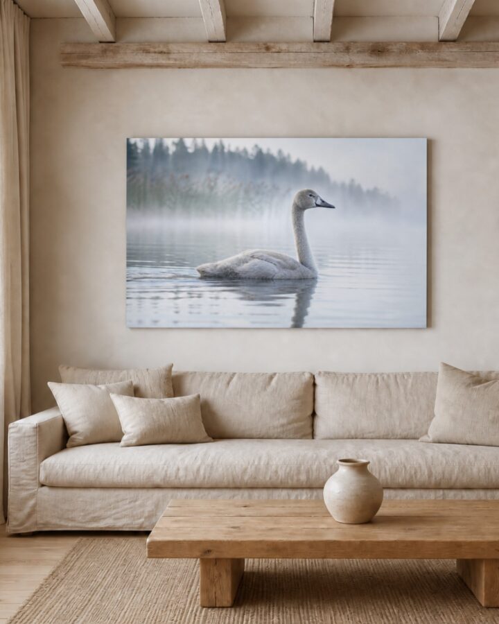 Laulujoutsenenpoikanen canvas-taulu