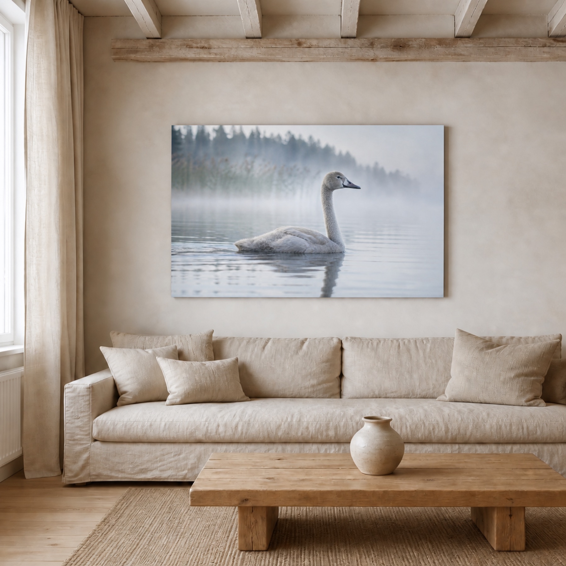 Laulujoutsenenpoikanen canvas-taulu