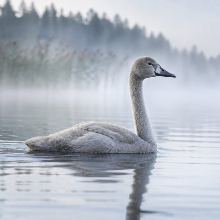 Laulujoutsenenpoikanen canvas-taulu