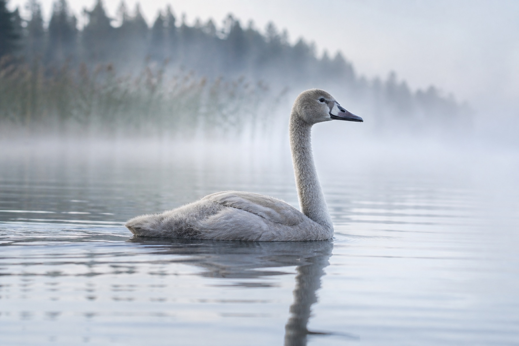 Laulujoutsenenpoikanen canvas-taulu