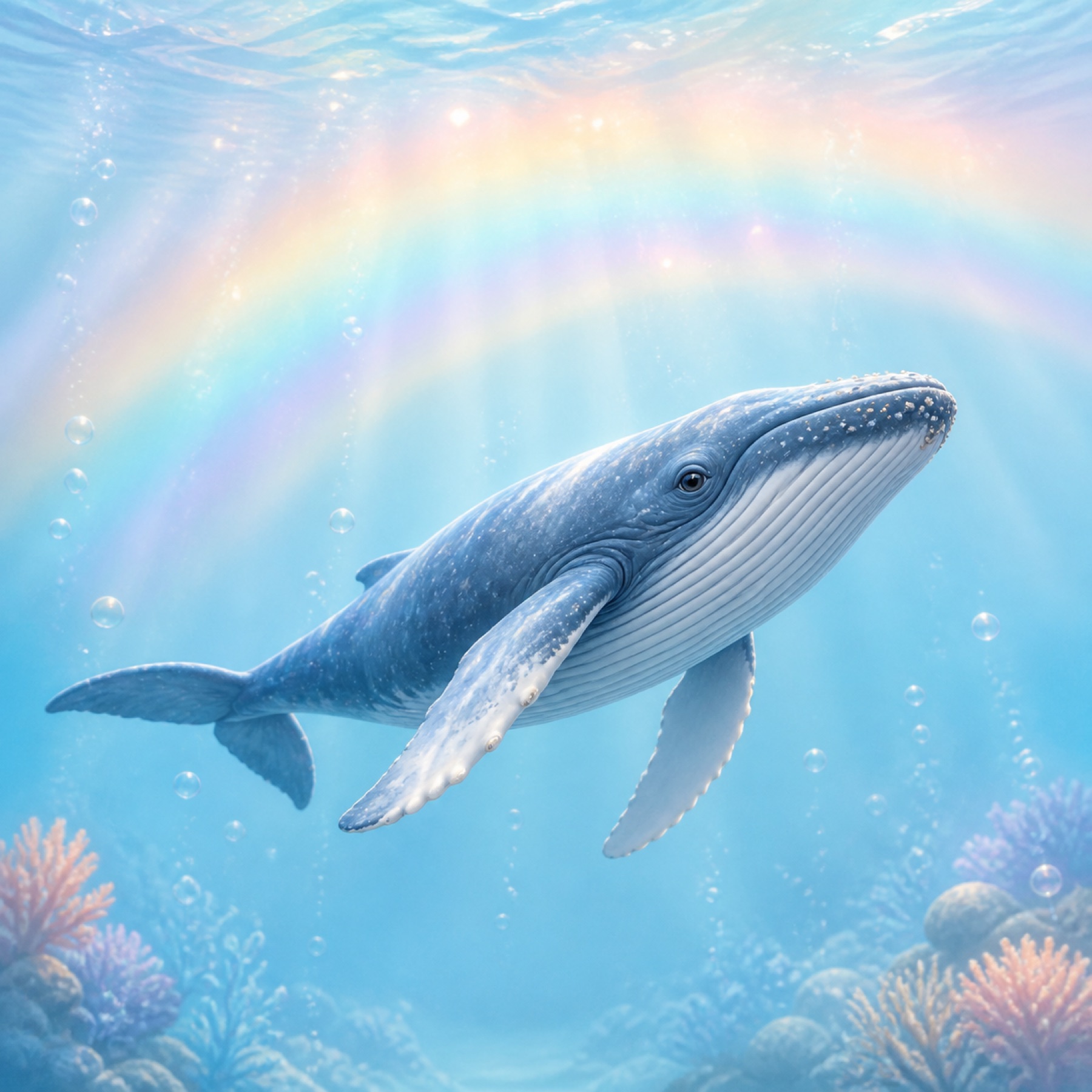 Sateenkaarivalas canvas-taulu