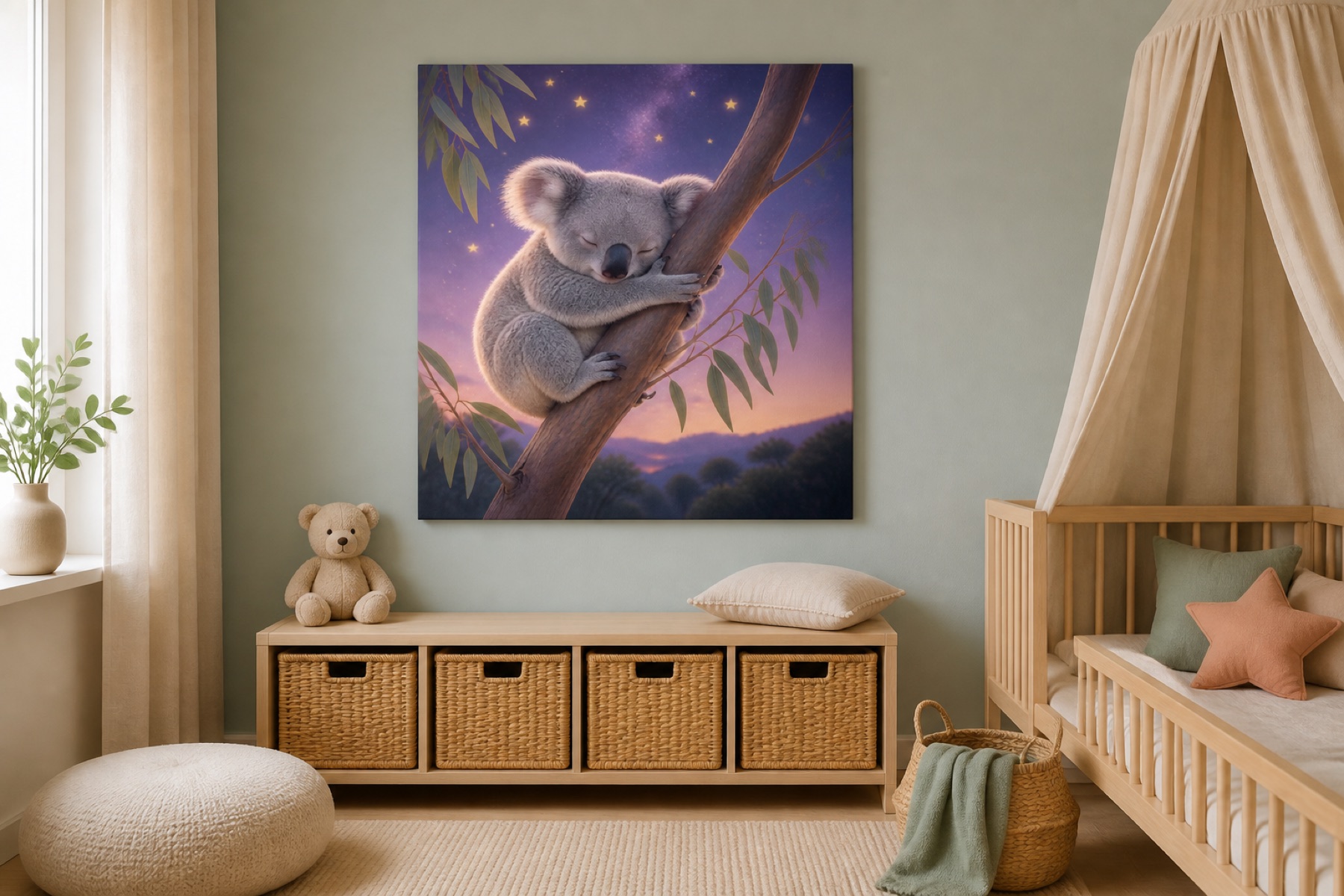 Koala tahtien alla canvas-taulu