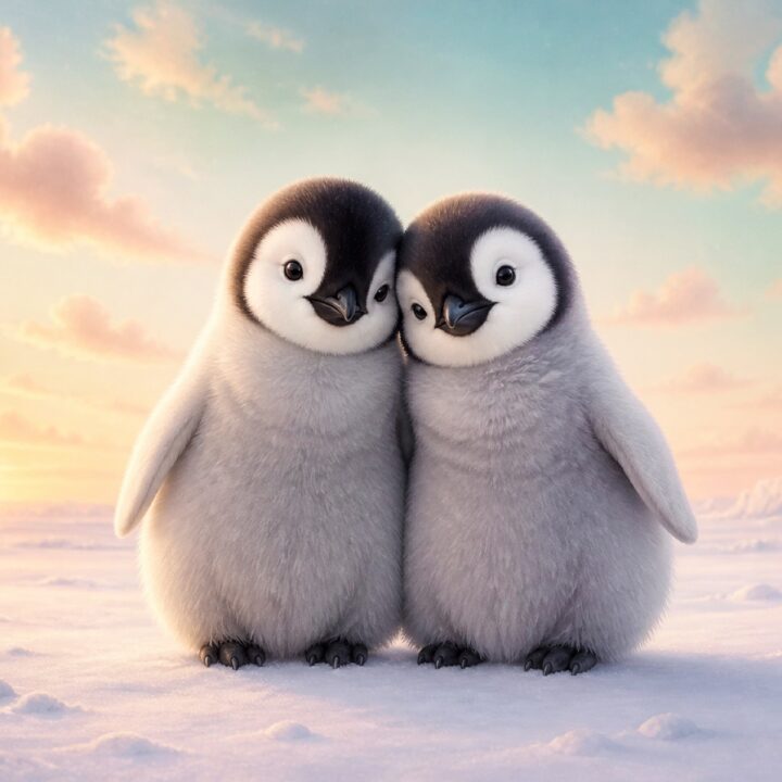 Pingviinien halaus canvas-taulu