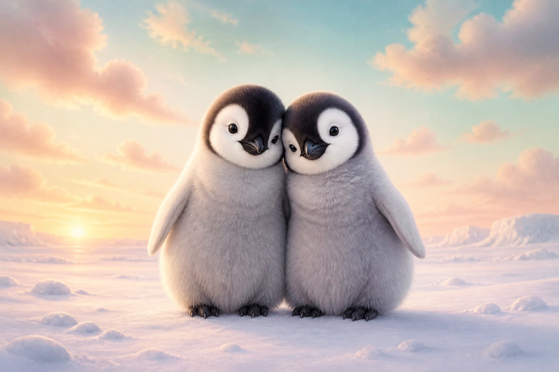 Pingviinien halaus canvas-taulu