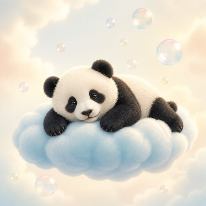 Panda kuplapilvessa canvas-taulu