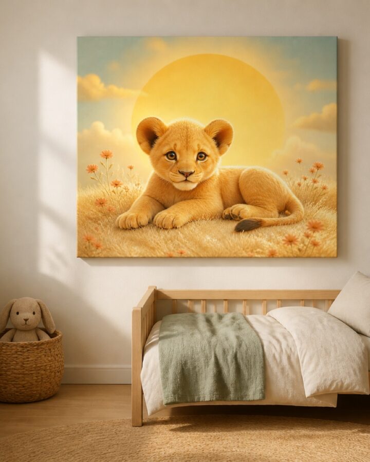 Pieni leijona auringossa canvas-taulu