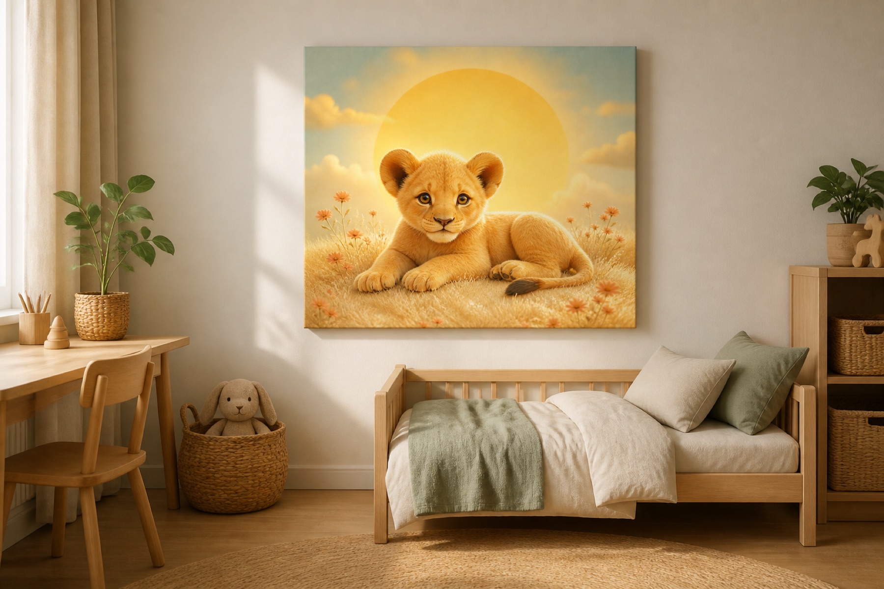 Pieni leijona auringossa canvas-taulu
