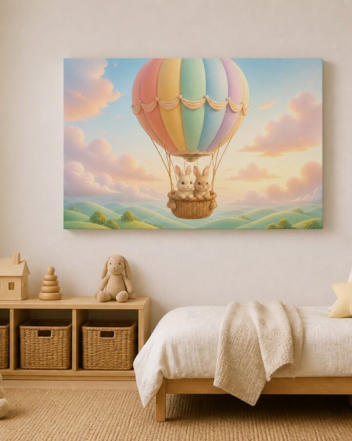 Pupujen ilmapalloretki canvas-taulu