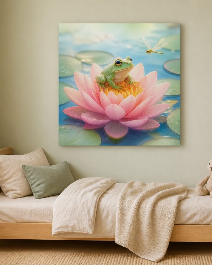 Sammakko lumpeenkukalla canvas-taulu