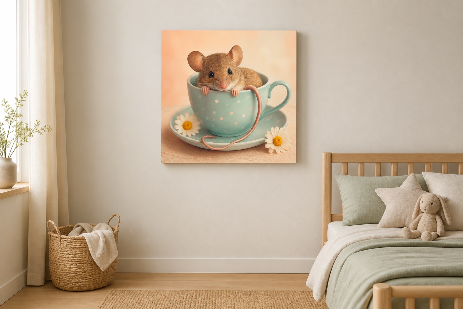 Hiirulainen teekupissa canvas-taulu