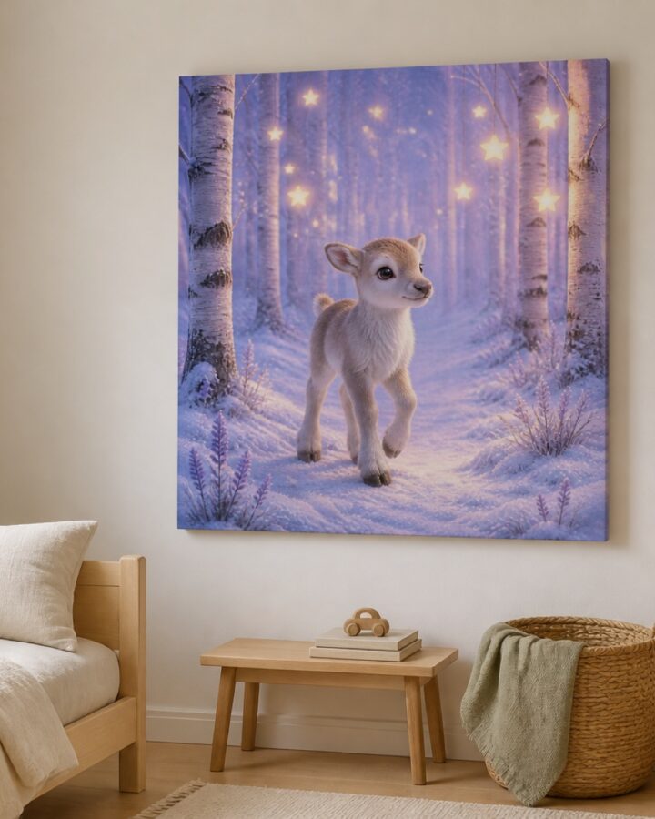 Poronvasa tahtimetsassa canvas-taulu