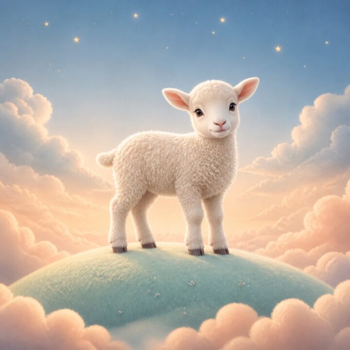 Lammas pilvien keskella canvas-taulu