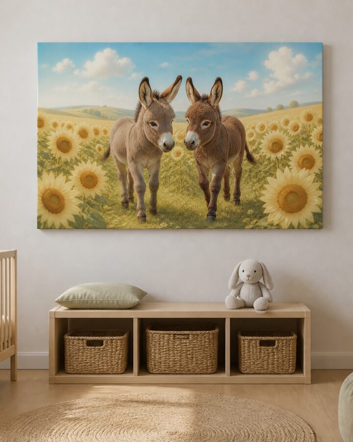Aasit auringonkukkapellolla canvas-taulu