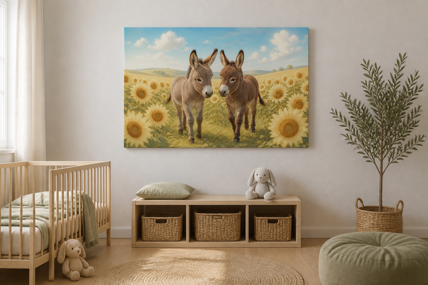 Aasit auringonkukkapellolla canvas-taulu