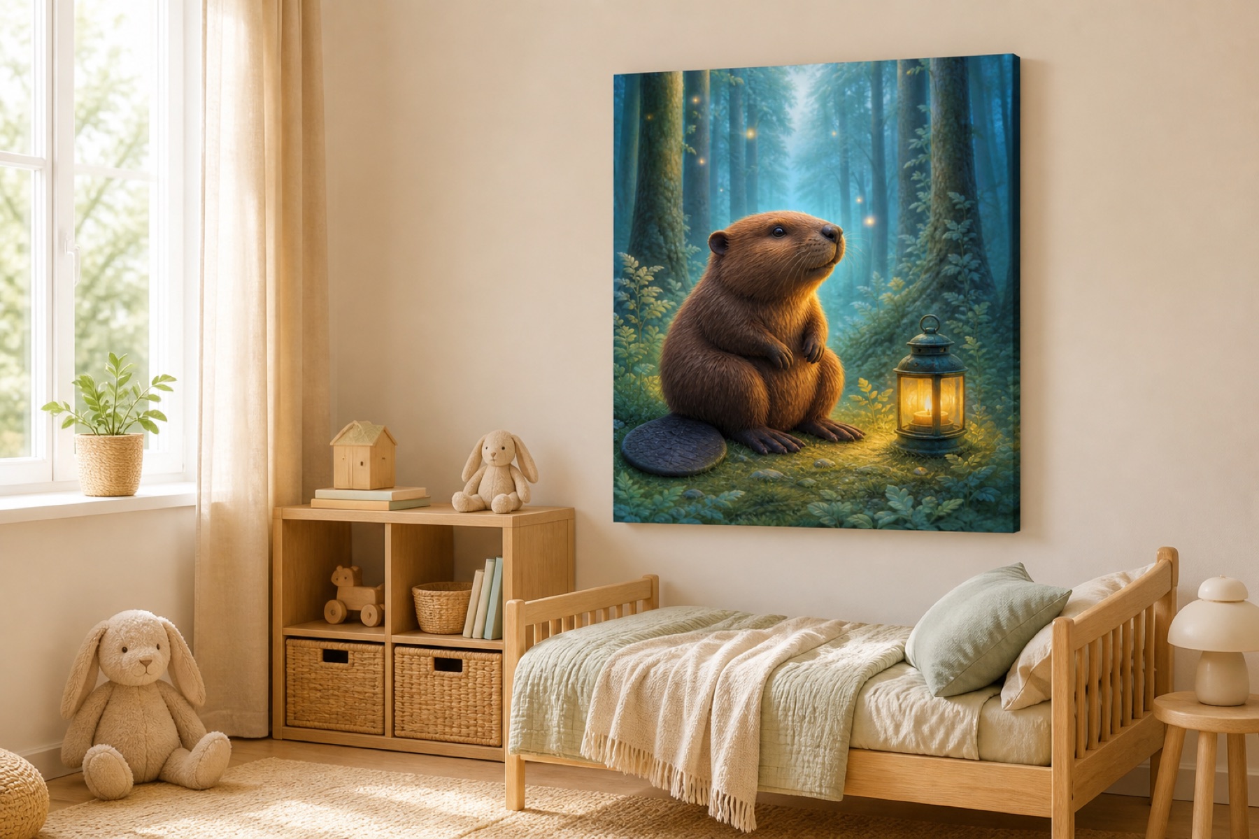 Majava lyhtymetsassa canvas-taulu