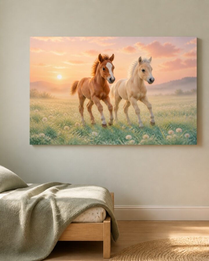 Varsojen aamuniitty canvas-taulu