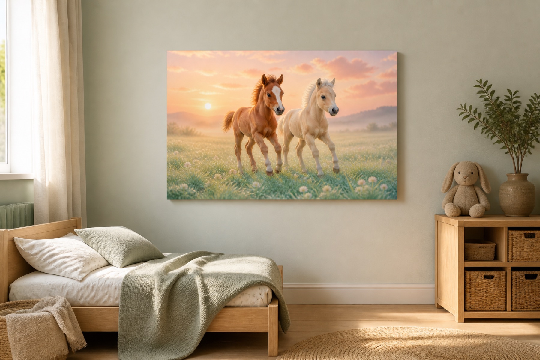 Varsojen aamuniitty canvas-taulu
