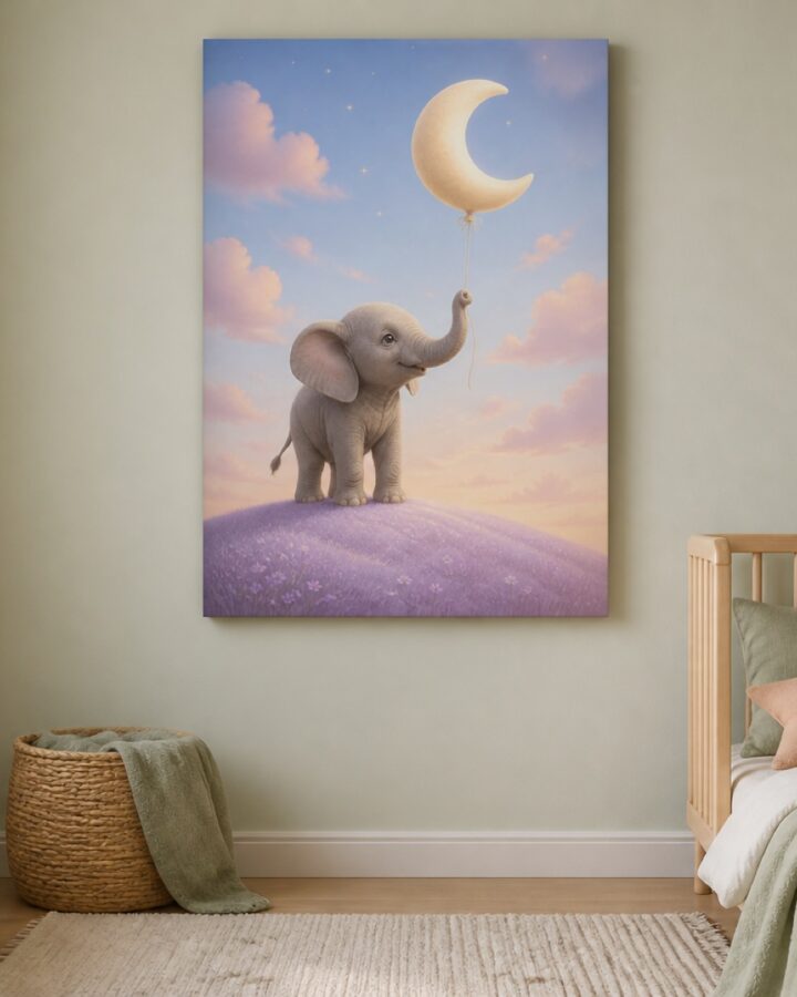 Norsu ja kuupallo canvas-taulu