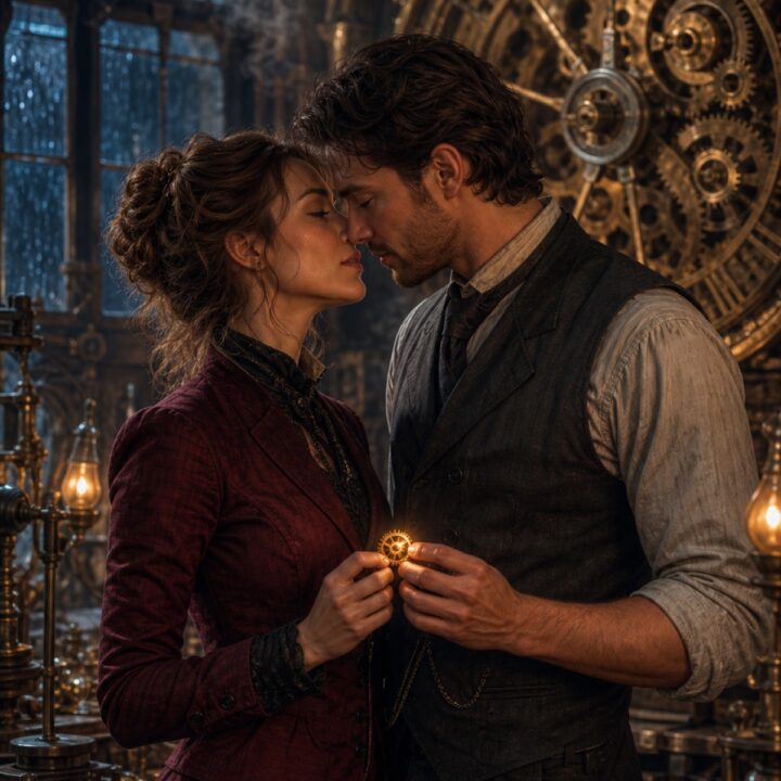 Clockmakers kiss canvas-taulu