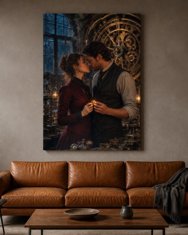 Clockmakers kiss pysty canvas-taulu
