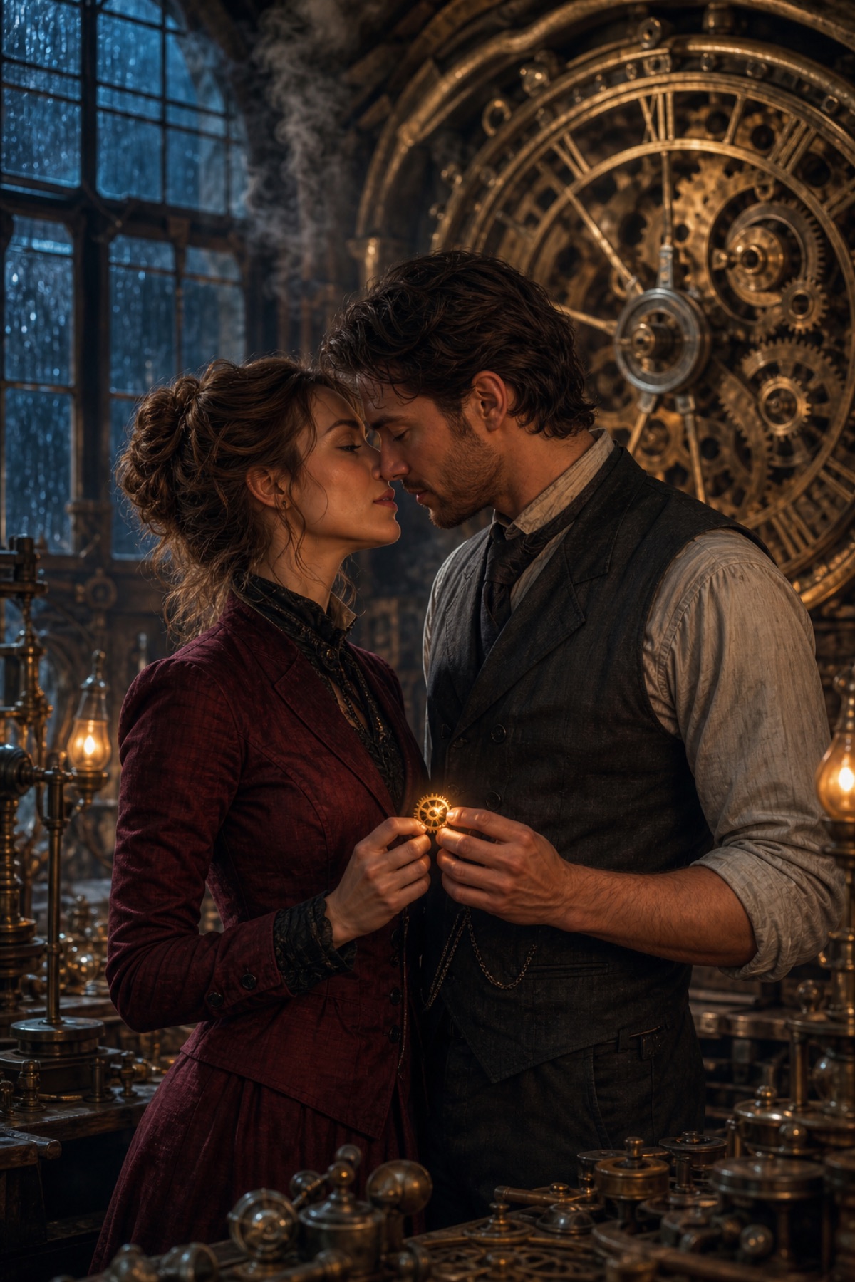 Clockmakers kiss canvas-taulu