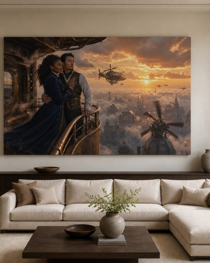 Airship balcony vaaka canvas-taulu